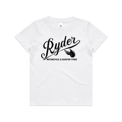 Ryder Tyres White Kids T-Shirt Thumbnail