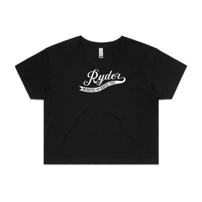 Ryder White Logo Crop Top Thumbnail