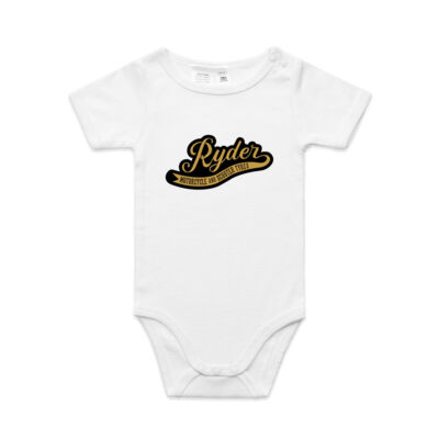 Ryder Black/Gold Logo Baby Onesie Thumbnail