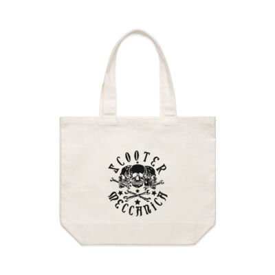 Black Skulls Logo Shoulder Tote Bag Thumbnail