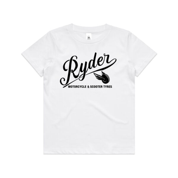 Ryder Tyres White Kids T-Shirt Thumbnail