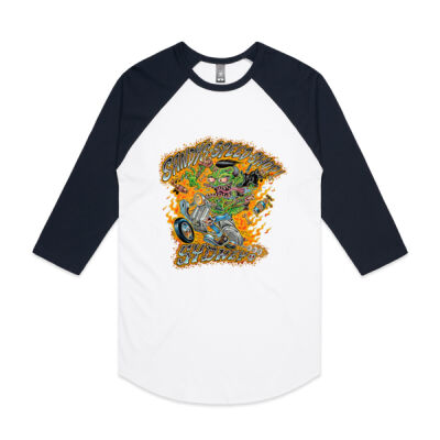 Sandy's Speed Shop Raglan Shirt Thumbnail