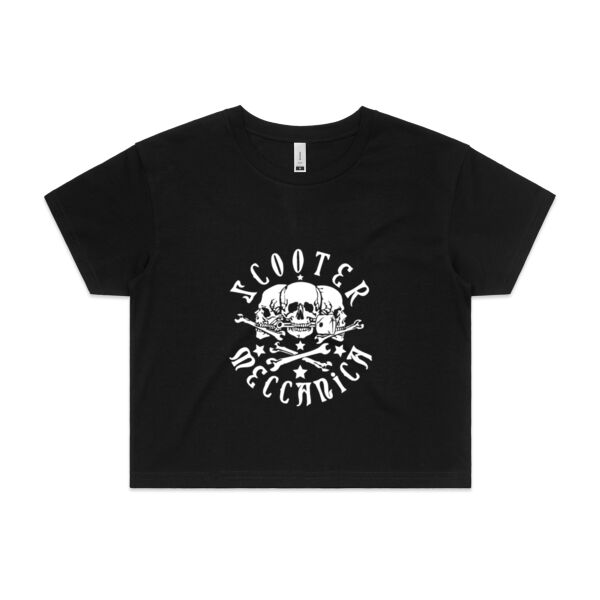 White Skulls Logo Crop Top Thumbnail