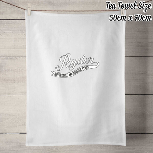 Ryder White Logo Tea Towel Thumbnail