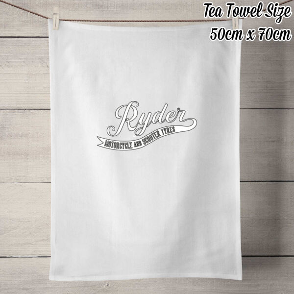 Ryder White Logo Tea Towel Thumbnail