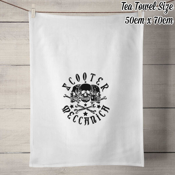 Black Skulls Logo Tea Towel Thumbnail
